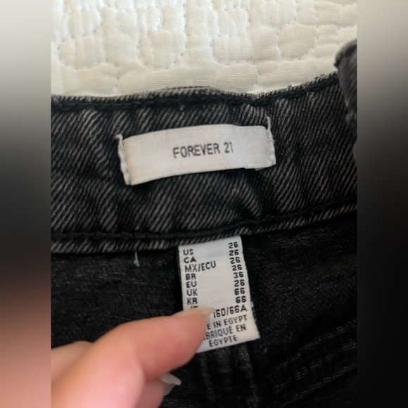 Forever 21 Distressed Black Denim Shorts - Picture 2 of 3